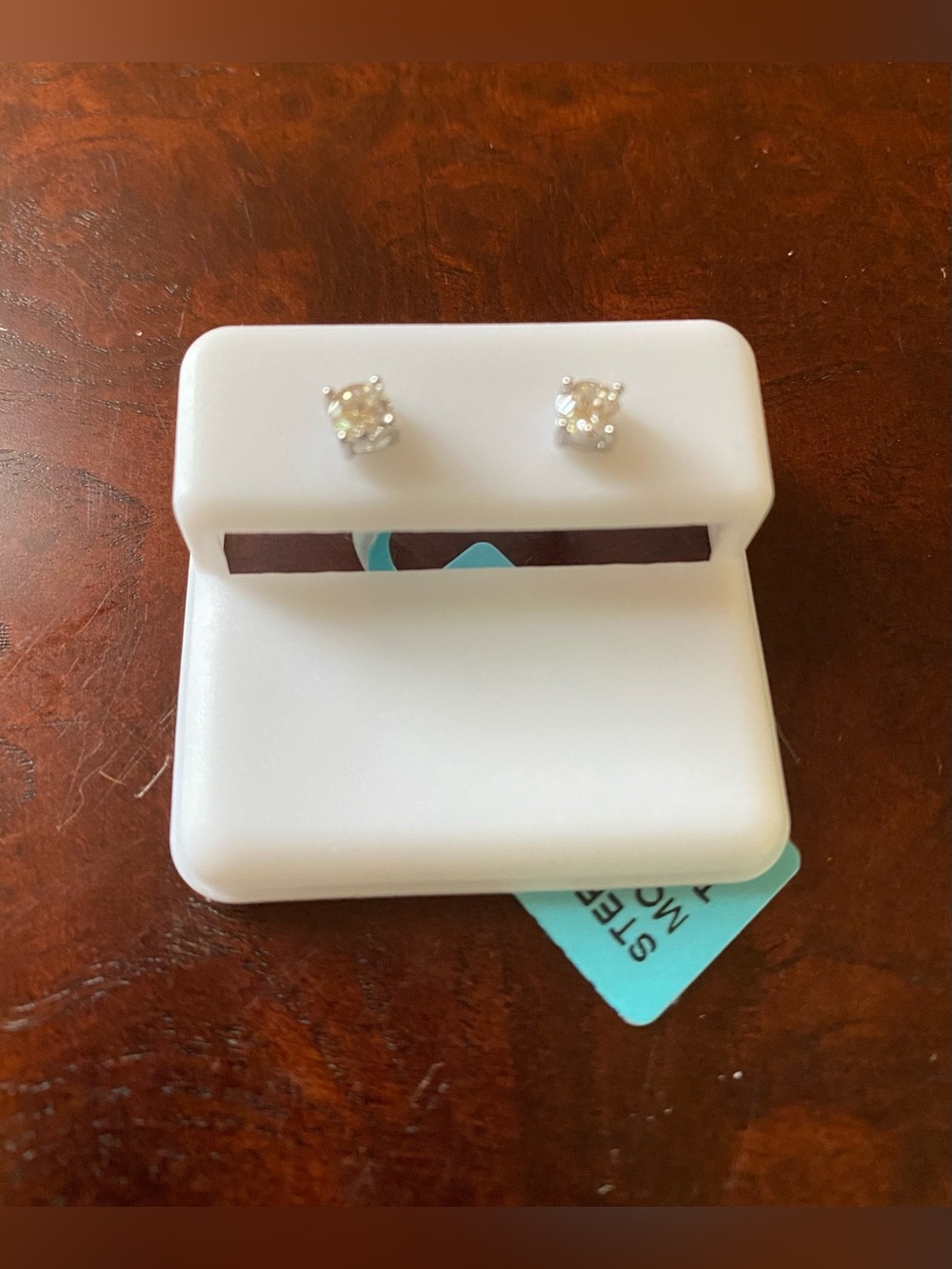 Moissanite Total Cttw 0.44, Sterling Silver  Stud Earrings